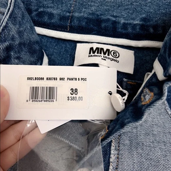 NWT MM6 Maison Margiela Inside Out Wide Leg Jeans - Picture 9 of 9